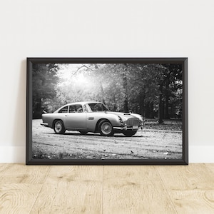 Aston Martin DB5 Poster, Aston Martin Print, Aston Martin Wall Art, Vintage Aston Martin, Classic Car Wall Art, Vintage Sports Car