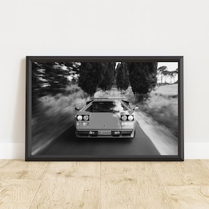Lamborghini Countach Poster, Lamborghini Countach Print, Vintage Lamborghini Wall Art, Vintage Car Wall Art, Classic Car Wall Art