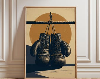 Boxing Poster, Boxing Print, Boxing Wall Art, Vintage Sport Poster, Vintage Boxing Poster, Boxing Gloves Poster, Boxing Gloves Print