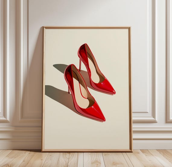 Fashion Heels Poster, High Heel Wall Art, Minimalist Fashion Print, Luxury Aesthetic Decor, Modern Poster