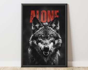 Wolf Poster, Wolf Wall Art, Wolf Print, Motivational Poster, Motivational Print, Motivation Wall Art, Inspirational Print, Office Decor