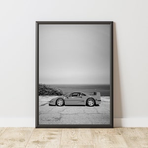 Ferrari F40 Poster, Vintage Ferrari Print, Vintage Ferrari Wall Art, Ferrari Poster, Vintage Car Poster, Vintage Ferrari Poster
