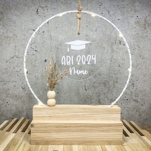 Tischbogen zum bestanden Abitur, Geschenk zum Bachelor, Master Geschenk, personalisiertes Geschenk Abi, Geschenkanhänger Abitur