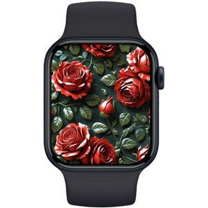 Floral Apple Watch Wallpaper: Elegant Botanical Design (Digital Download PNG File)