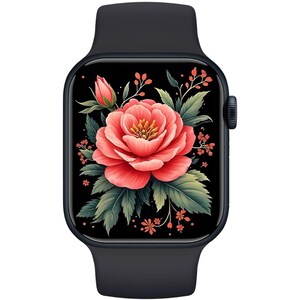 Floral Apple Watch Wallpaper: Elegant Botanical Design (Digital Download