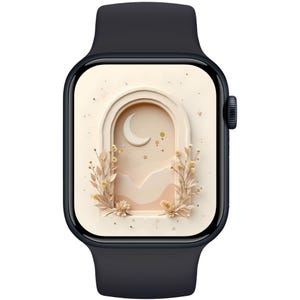 Sfondo floreale per Apple Watch - Arco lunare bohémien, quadrante celeste per Apple Watch, sfondo botanico per Apple Watch, sfondo estetico per Apple Watch