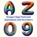 Dragon Egg Textured Alphabets and Numbers Clipart, Fantasy Clip, Font ...