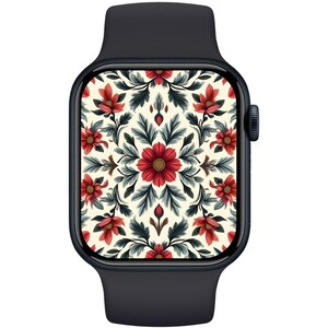 Floral Apple Watch Wallpaper: Elegant Botanical Design (Digital Download