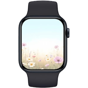 Fondo de pantalla floral para Apple Watch, esfera de reloj bohemia, fondo de pantalla de reloj veraniego, fondo de reloj botánico, reloj con flores neutras, estética veraniega