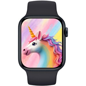 Sfondo con unicorno arcobaleno per Apple Watch / Download digitale con unicorno pastello / Quadrante magico per orologio / Sfondo per orologio per bambini e adolescenti