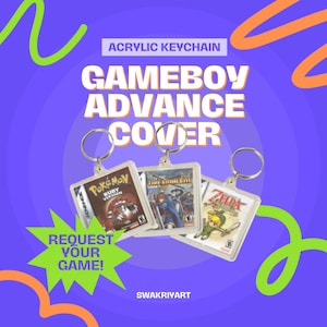 Acrylic GBA Game Cover Keychain – Custom Gameboy Advance Keyring – Retro Gamer Gift – Mini Keychain – Pixel Art Gift