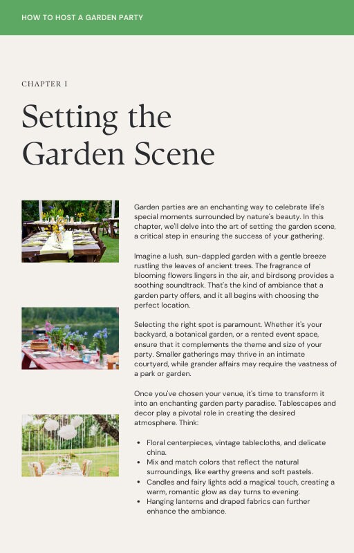 Ultimate Guide How to Throw a Garden Party Ebook With Free Etsy