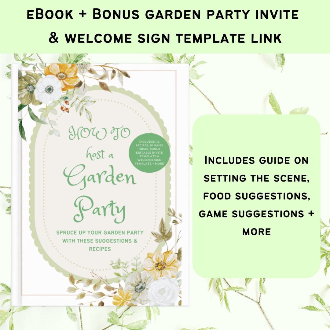 Ultimate Guide How to Throw a Garden Party Ebook With Free Etsy