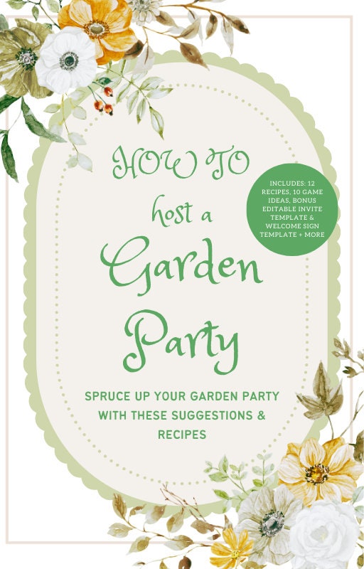 Ultimate Guide How to Throw a Garden Party Ebook With Free Etsy
