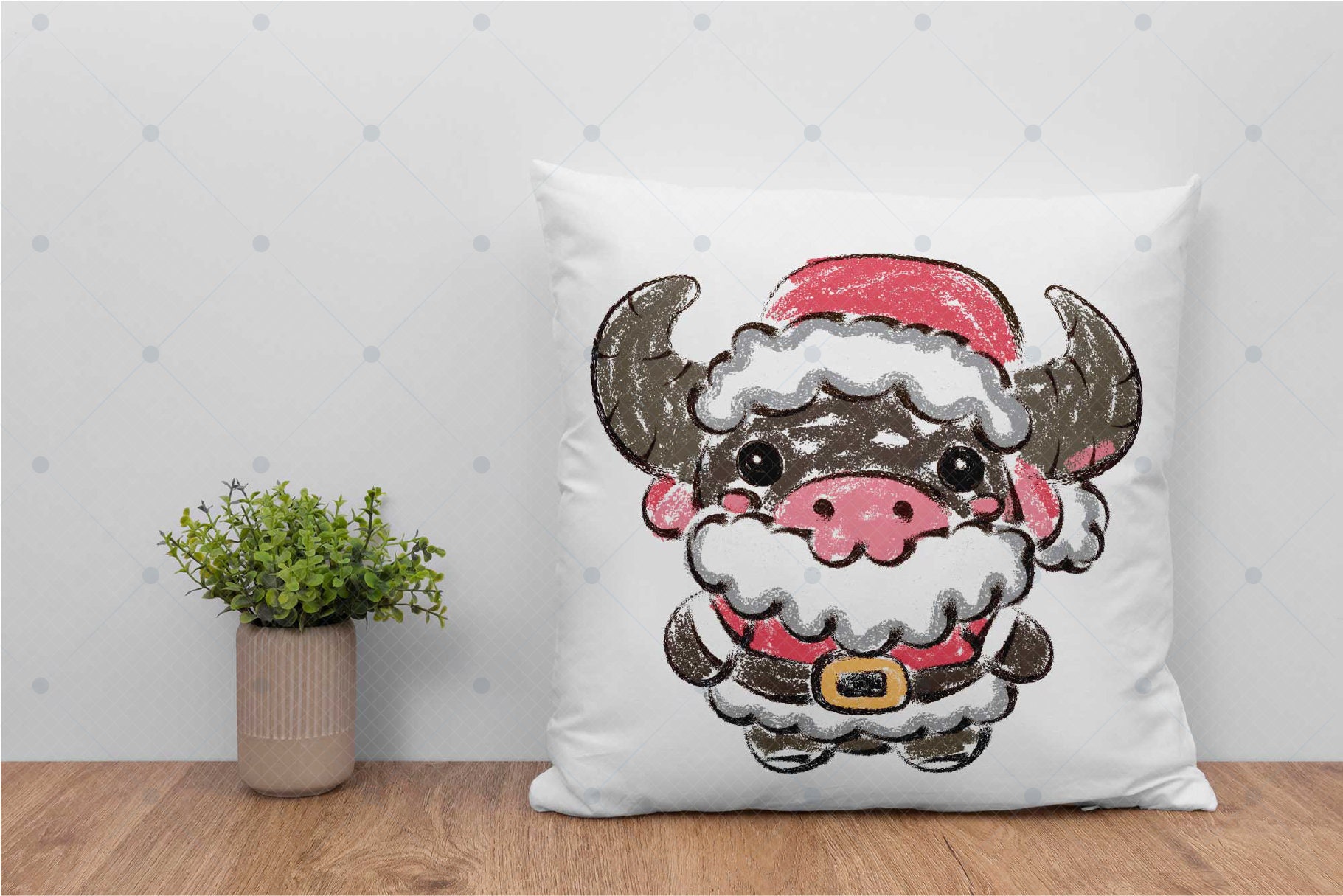 Santa Farmhouse Clip Art, Christmas Animal Farmhouse Clipart, Farmhouse