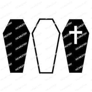 Coffin Casket Halloween SVG, Coffin Casket SVG, Coffin SVG, Cricut, Silhouette, Instant Digital Download, dxf, png, eps, pdf, svg