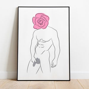 Male Line Art Print, Male Body Print, Gay Art, Male Silhouette Print, Body Outline Art, Line Drawing, Minimalist Wall Art Decor