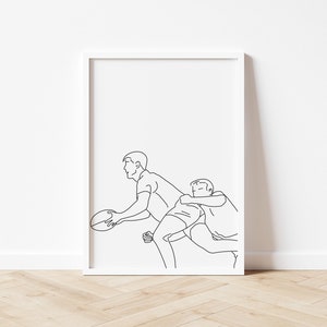 Rugby Line Art Print: Simple Sketch Poster (Digital Download)
