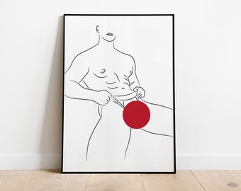 Male Figure Line Art Print: Gay Bedroom Wall Decor (Digital Download)