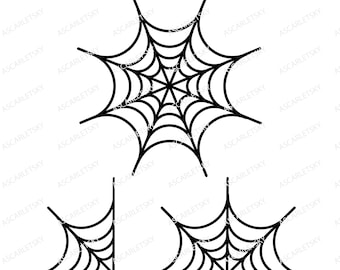Toile d'araignée SVG : vecteur de silhouette d'Halloween (téléchargement numérique)