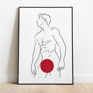 Man Line Art Print, Printable Wall Art, Line Art Print, Man Line Art, Gay Art, Gay Male Art, Digital Download