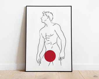 Stampa artistica "Man Line Art": figura maschile minimalista (download digitale)