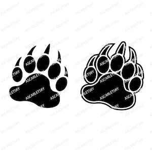 Bear Paw SVG, Bear Foot Print SVG, Bear Footprints Printable pdf, dxf, png, eps, Cricut, Silhouette, Vector, Clip Art