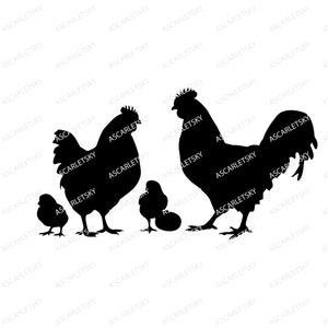 Chickens SVG, Hen cut file, Chick clip art, png, pdf, eps, dxf, Cricut, Digital file download