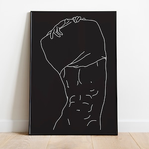 Male Line Art Print, Male Body Print, Gay Art, Male Art, Man Art, Male Silhouette Print, Naked Man Wall Art, Digital Download