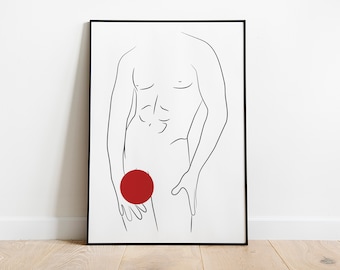 Impression d'art au trait du corps masculin : décoration murale gay (téléchargement numérique)