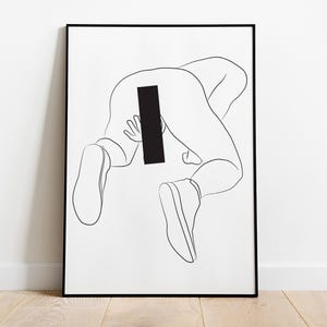 Impression d'art au trait du corps masculin : décoration murale de chambre gay (téléchargement numérique)