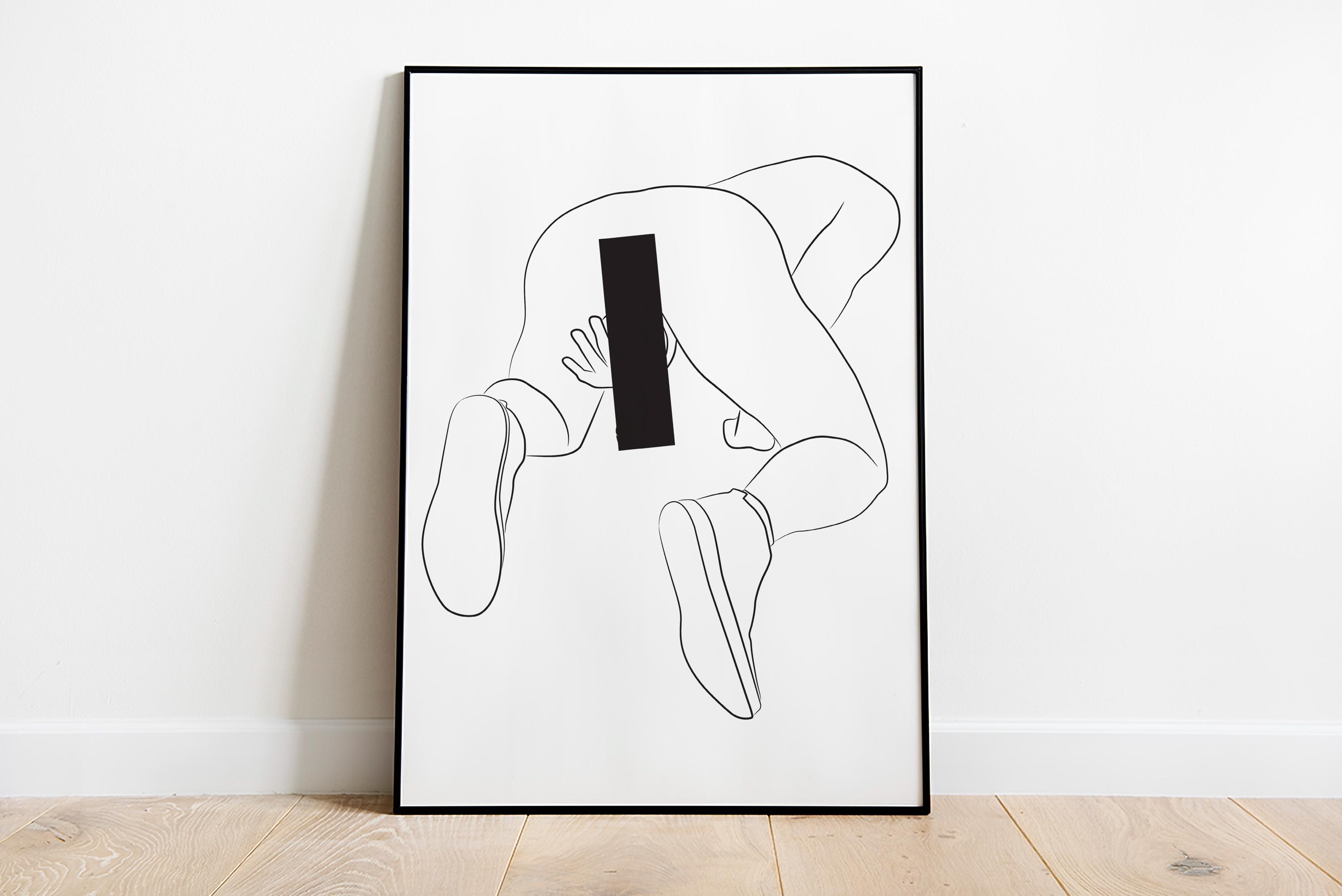 Male Body Line Art Print: Gay Bedroom Wall Decor (Digital Download)