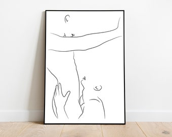 Gay Couple Line Art Print: Abstract Romance (Digital Download)