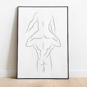 Male Line Art Print, Abstract Body Print, Minimalist Man Drawing, Male Silhouette Print, Body Outline Art, Minimal Man Art Poster