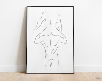Stampa artistica minimalista con silhouette maschile astratta (download digitale)