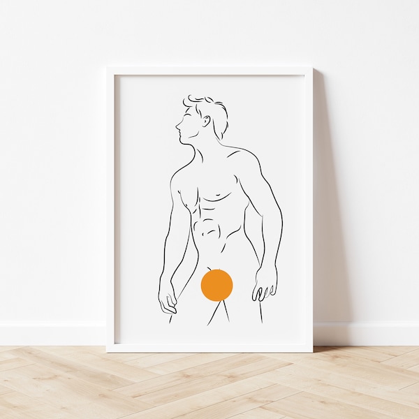 Man Line Art Print, Printable Wall Art, Line Art Print, Man Line Art, Gay Art, Gay Male Art, Digital Download