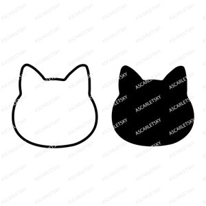 Cat svg, Cat Head svg, Cat Face svg, Cricut, Silhouette, Vector, Download de arquivo digital, dxf, png, eps, pdf, svg
