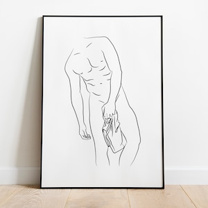 Male Print, Man Line Art, Male Figure Poster, Male Silhouette Print, Abstract Man Artwork, Male Body Art, Gay Art, Printable Wall Art