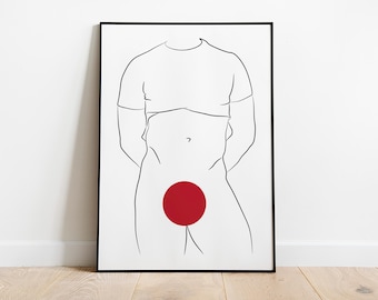 Impression d'art au trait du corps masculin : décoration murale de chambre gay (téléchargement numérique)