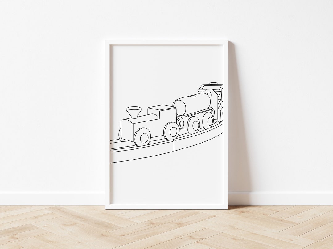 Toy Car Line Wall Art, Toy Car Line Art Print, Toy Car Wall Art, Simple
