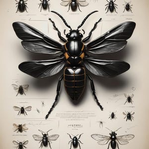 40 Sketch Insect Bundle - High Res Insect Illustrations for T-shirts ...