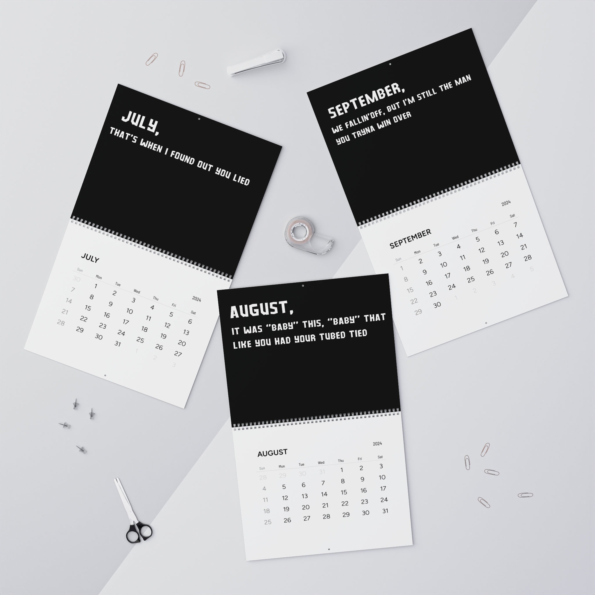 wall-calendars-2024-drake-albums-slime-you-out-calendar-2024-merch