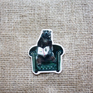 Pegatina de ratón de biblioteca de oso, pegatinas lindas, para lectores, estudiantes, impermeable, única, pegatina de té de burbujas