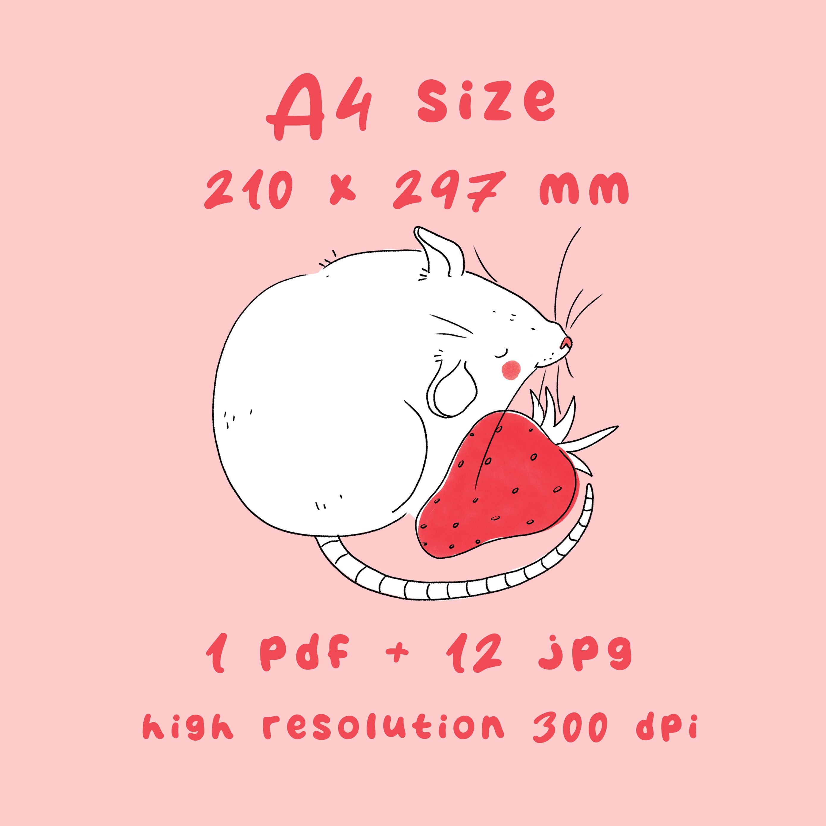 2024-printable-calendar-cute-rat-design-digital-a4-calendar-etsy-uk