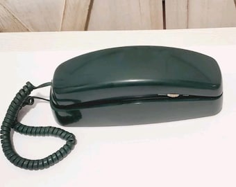 AT&TTrimline 210 Touch Tone Push Button Wall Desk Cord Phone Green untested VTG
