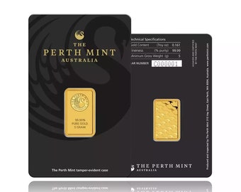 FAKE 5g Perth Mint Gold Bar AAA+ Replica 24k Gold Plated Fast Shipping