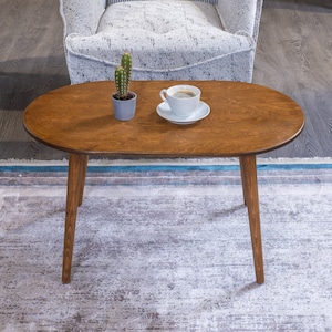 Unique Walnut Wood Coffee Table, Handmade Mid-Century Modern End Furniture Low Rustic Home Decor