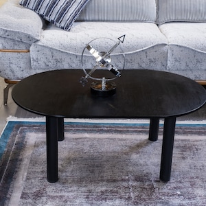 Unique Mid Century Modern Coffee Table, Handmade Black Wood End Tables Furntiure, Low Rustic Fall Home Decor, House Warming Gifts for Mother