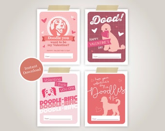 Printable Doodle Valentine's Day Cards (Digital Download)