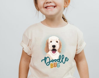 Toddler T-Shirt - Doodle Bug, Toddler & Youth Tee, Kids Dog Shirt, Dog T-shirt Kid, Doodle Gifts, Toddler Tee Shirt, Goldendoodle Dog Gifts